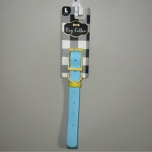Kohls Woof Blue Dog Collar with Yellow Buckle Large